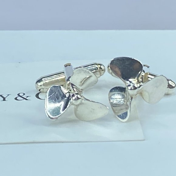 Tiffany & Co Sterling Silver 925 Boat Propeller Cufflinks 6.2gm